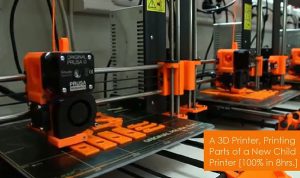 A 3D Printer Printing Parts of a New 3D Printer